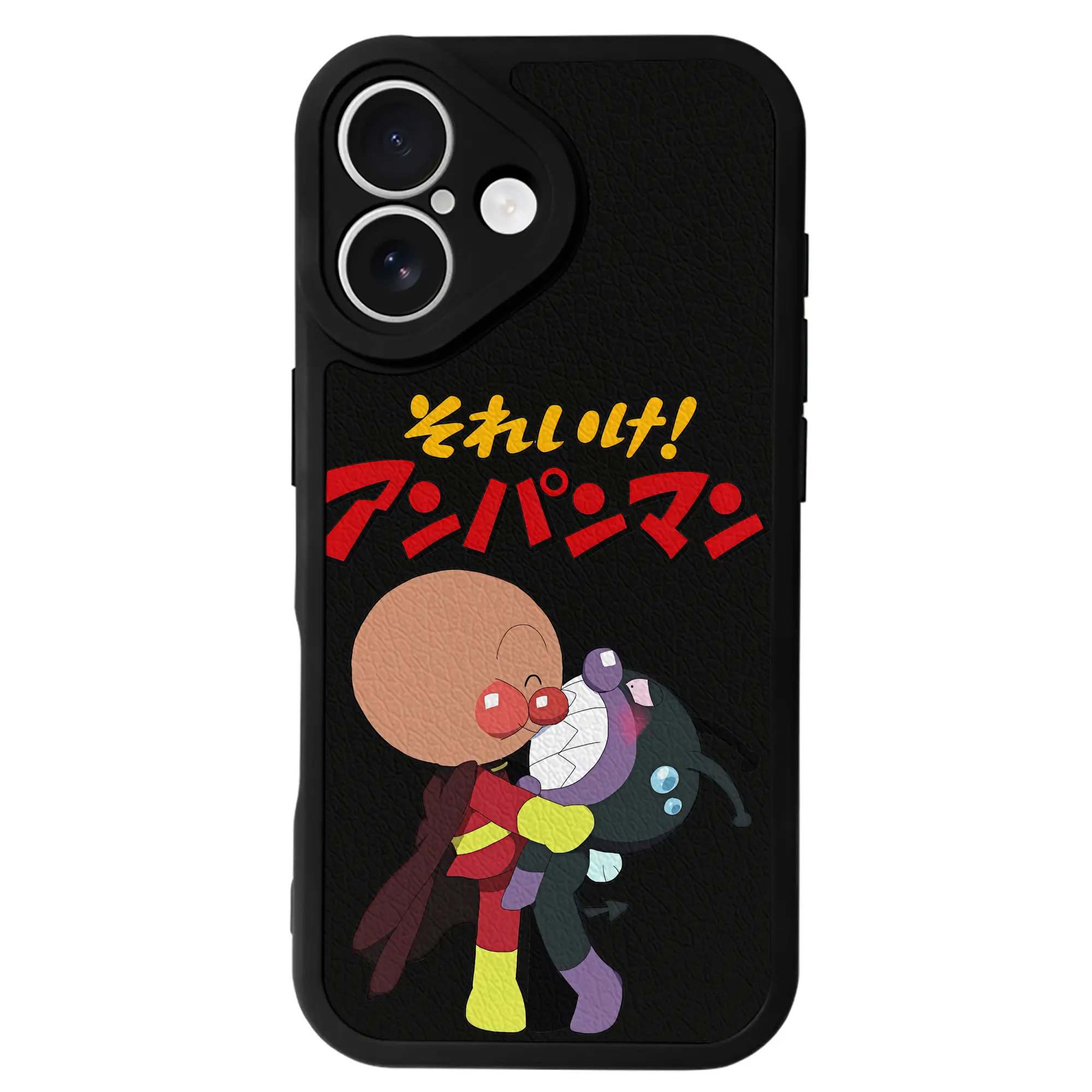 アンパンマン グッズ,ばいきんまん - IPhone 16シリーズ対応 ・ シリコンスマホケース ・ レザー調 ・ 高精度フィット ・ 耐衝撃 ・ ワイヤレス充電対応 ・ 精密カット